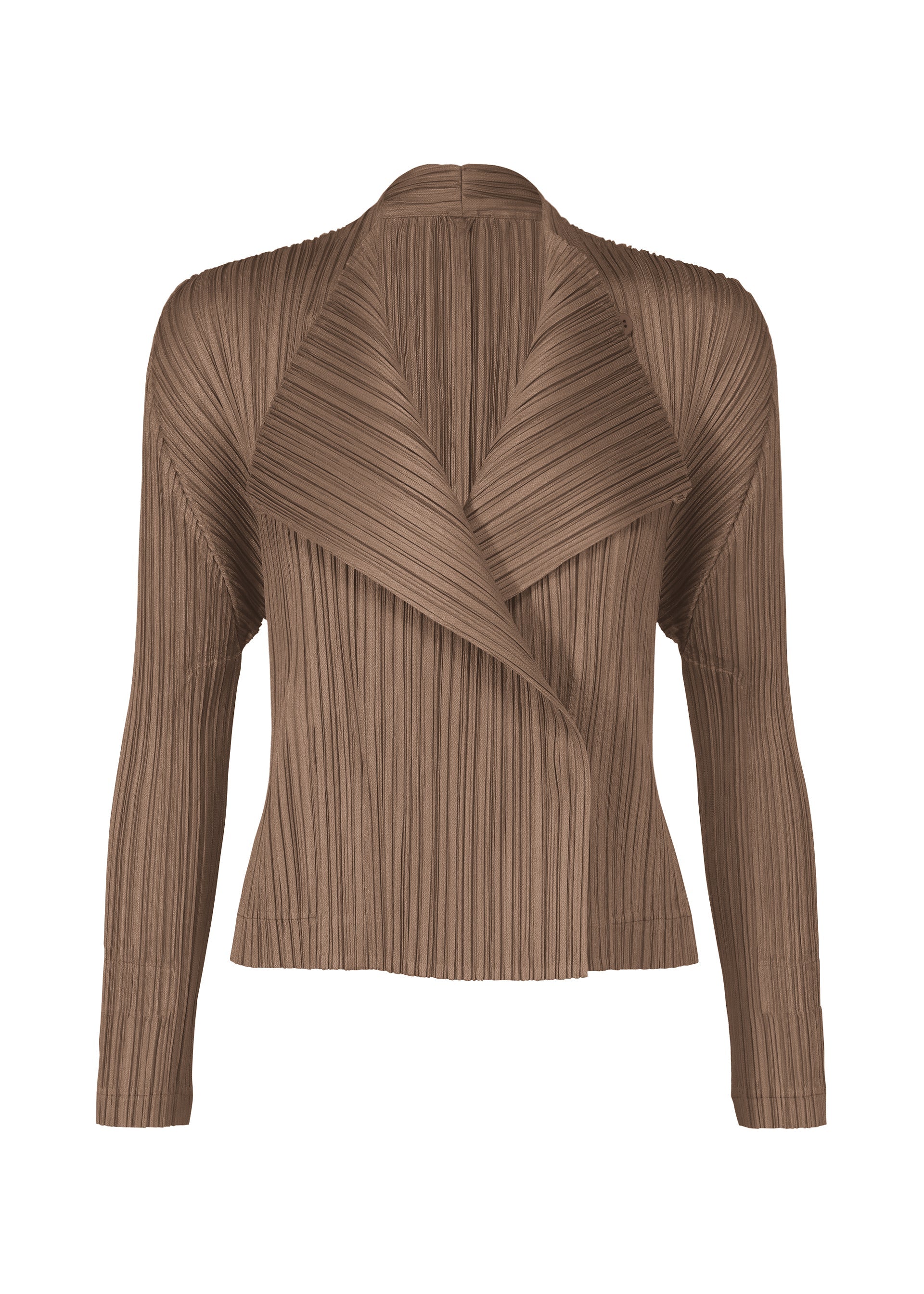 A product shot of the PLEATS PLEASE ISSEY MIYAKE PLEATS JACKET jacket in brown (44).