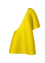 A product shot of the PLEATS PLEASE ISSEY MIYAKE MONTHLY COLORS OCTOBER vest in canary yellow (51).