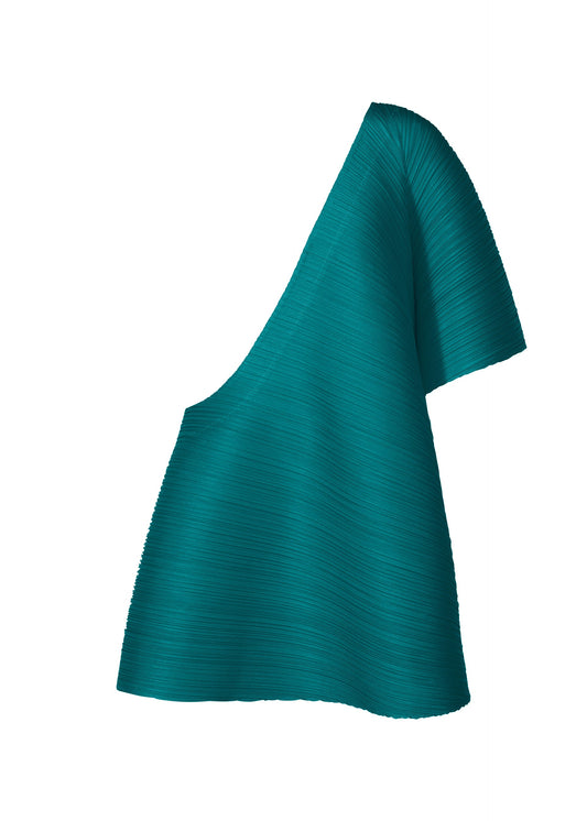 A product shot of the PLEATS PLEASE ISSEY MIYAKE MONTHLY COLORS OCTOBER vest in turquoise green (61).