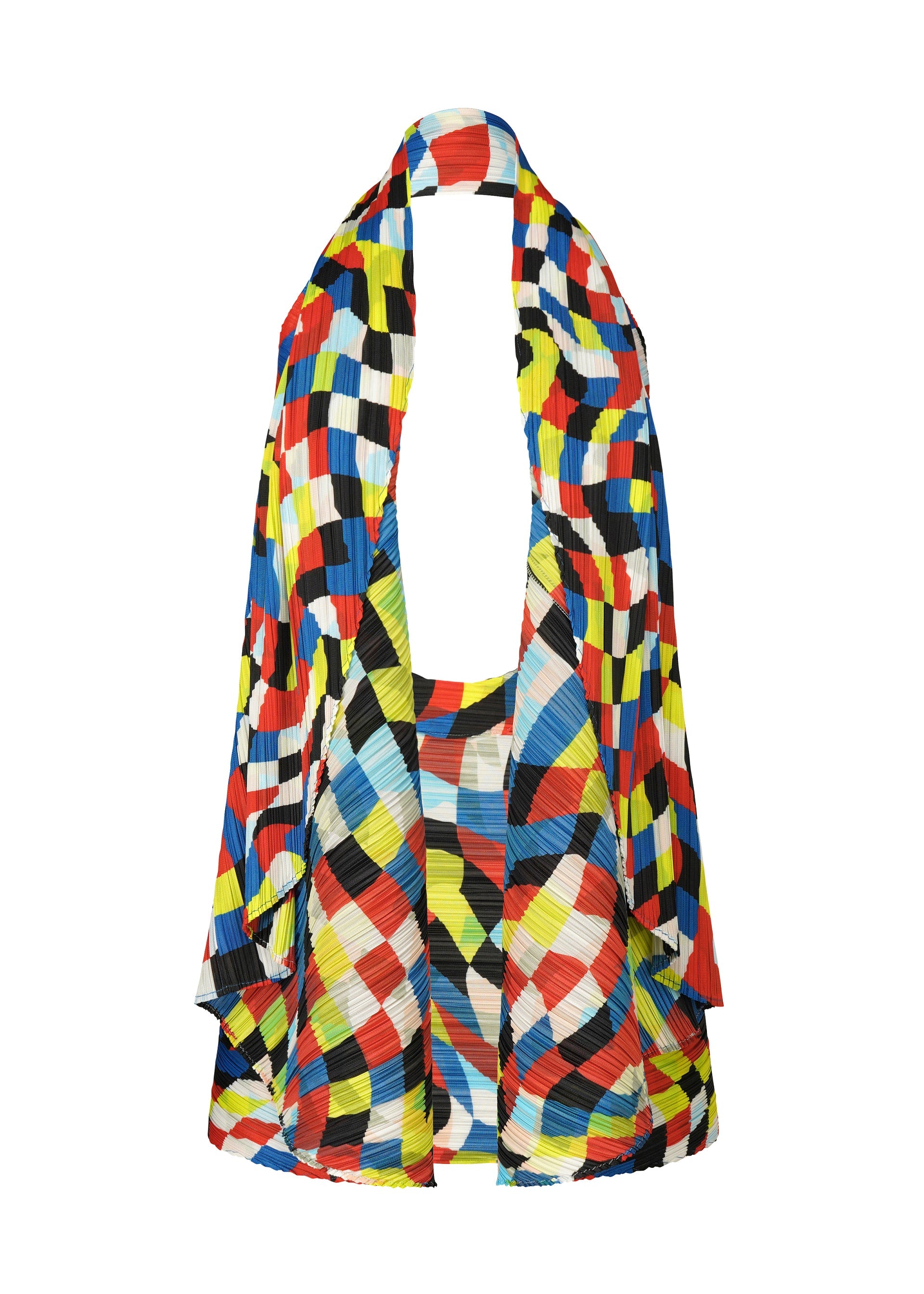 A product shot of the PLEATS PLEASE ISSEY MIYAKE DANCING SQUARE vest in multi (94).
