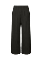 A product shot of the PLEATS PLEASE ISSEY MIYAKE MONTHLY COLORS AUGUST trousers in black (15).