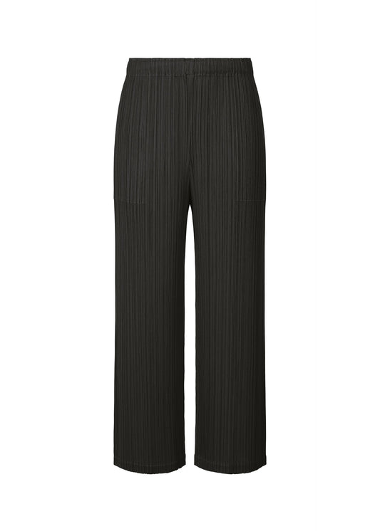 A product shot of the PLEATS PLEASE ISSEY MIYAKE MONTHLY COLORS OCTOBER trousers in black (15).