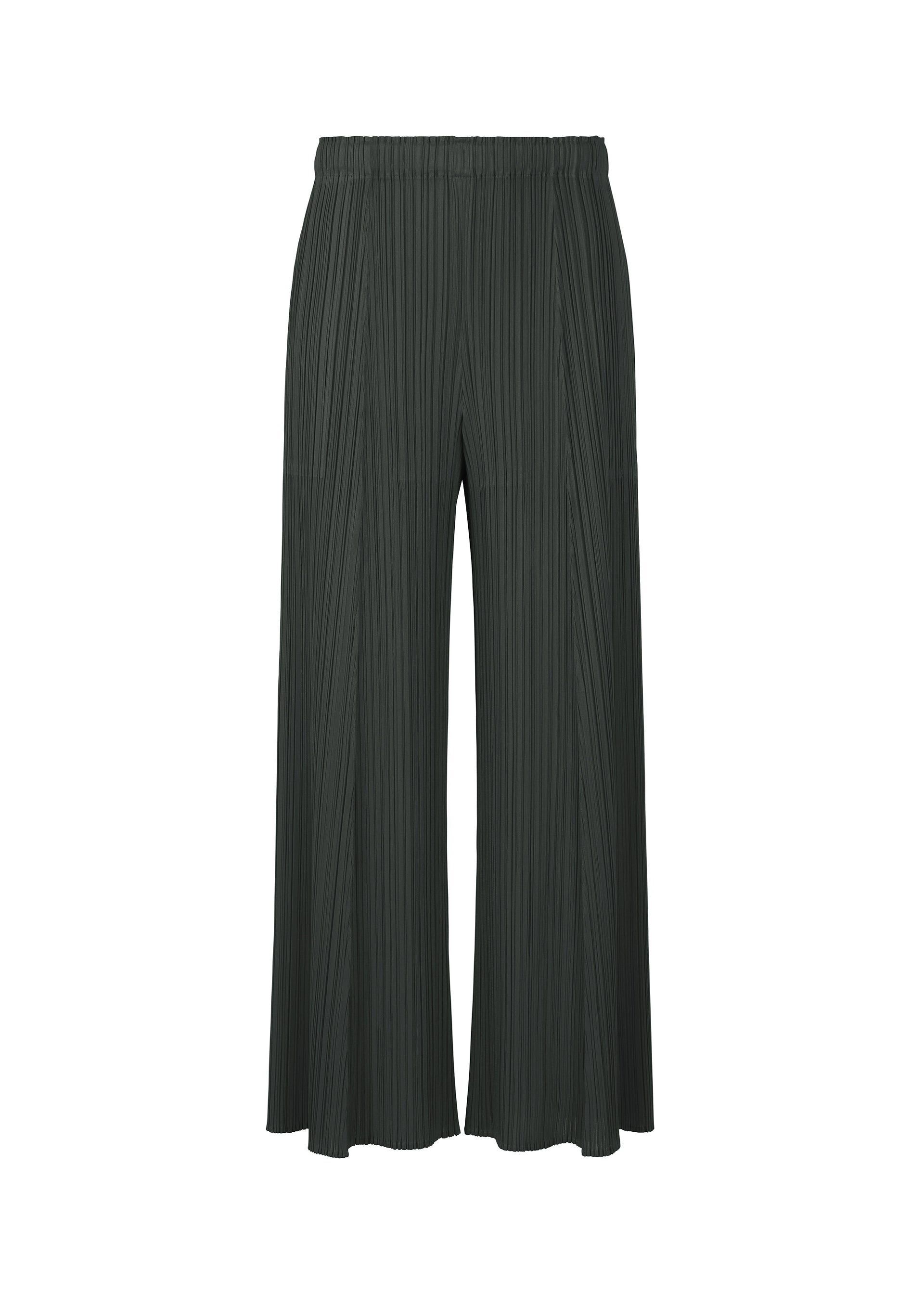 A product shot of the PLEATS PLEASE ISSEY MIYAKE MONTHLY COLORS NOVEMBER trousers in charcoal (17).