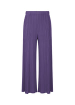 A product shot of the PLEATS PLEASE ISSEY MIYAKE MONTHLY COLORS NOVEMBER trousers in purple (81).