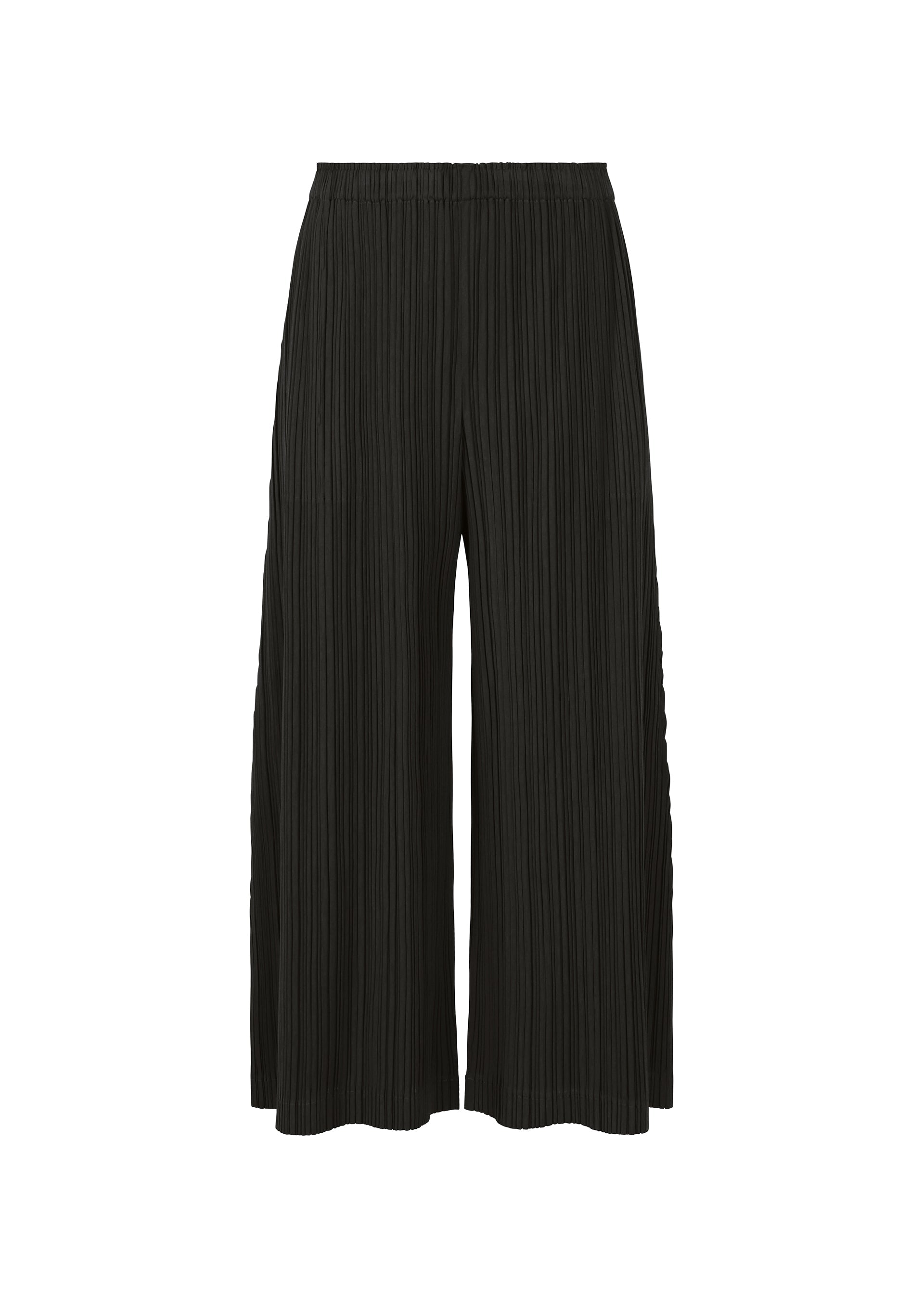 A product shot of the PLEATS PLEASE ISSEY MIYAKE WOOL PLEATS trousers in black (15).