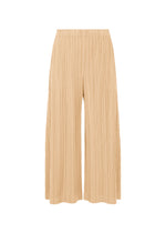 A product shot of the PLEATS PLEASE ISSEY MIYAKE WOOL PLEATS trousers in light beige (40).