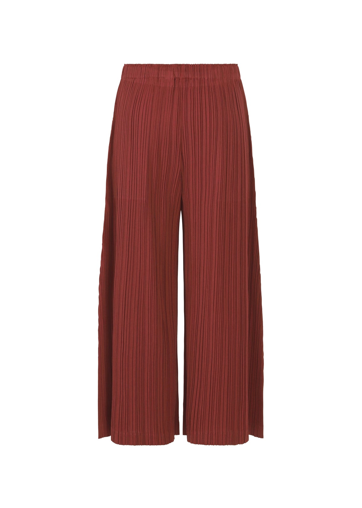 A detail shot of the PLEATS PLEASE ISSEY MIYAKE WOOL PLEATS trousers.