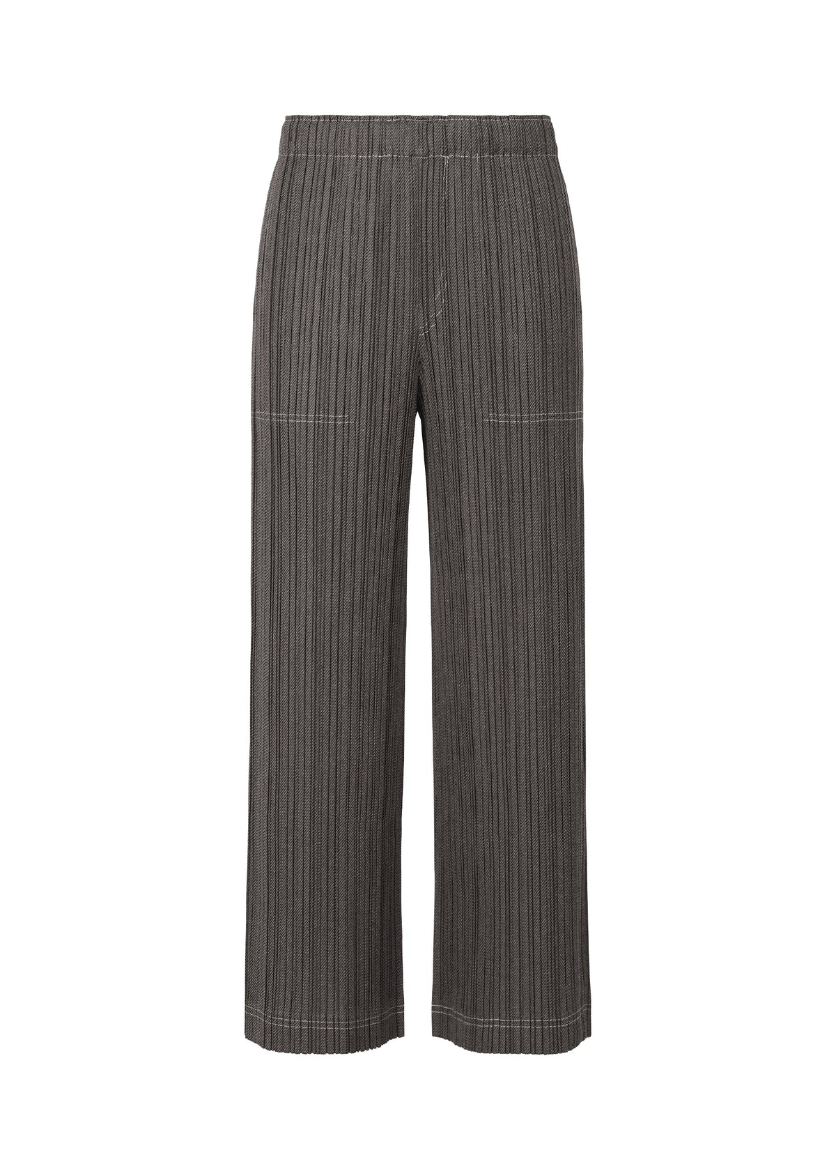 A product shot of the PLEATS PLEASE ISSEY MIYAKE COTTON DENIM trousers in black (15).