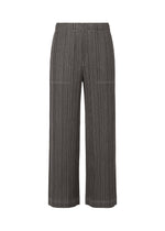 A product shot of the PLEATS PLEASE ISSEY MIYAKE COTTON DENIM trousers in black (15).
