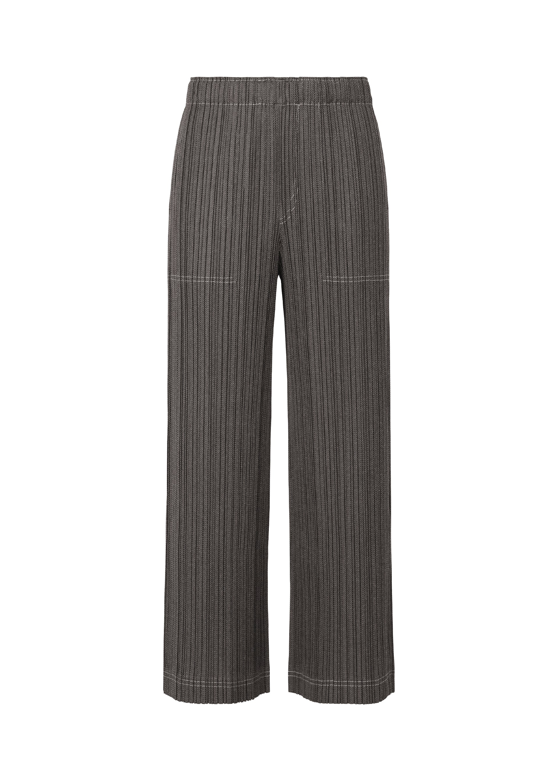 A product shot of the PLEATS PLEASE ISSEY MIYAKE COTTON DENIM trousers in black (15).