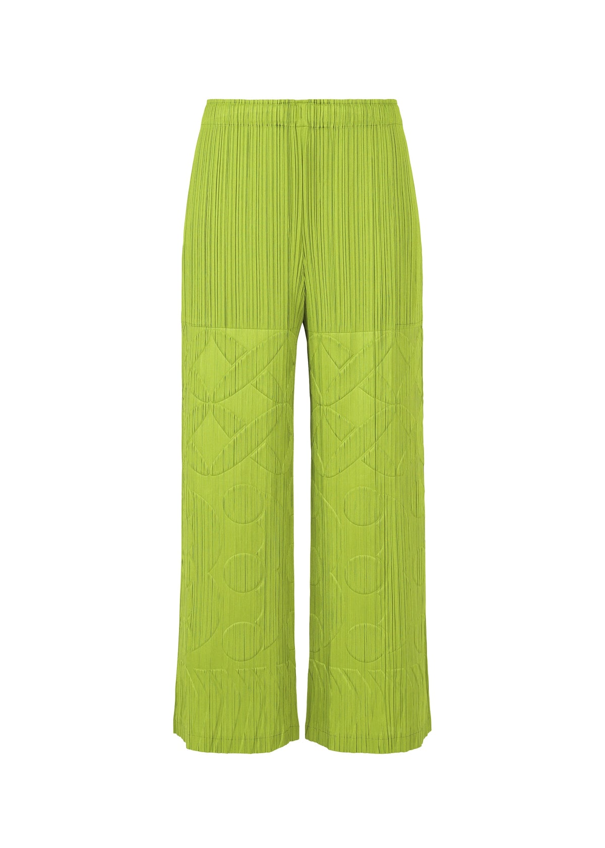 A product shot of the PLEATS PLEASE ISSEY MIYAKE TUNE clothing in yellow green (58).