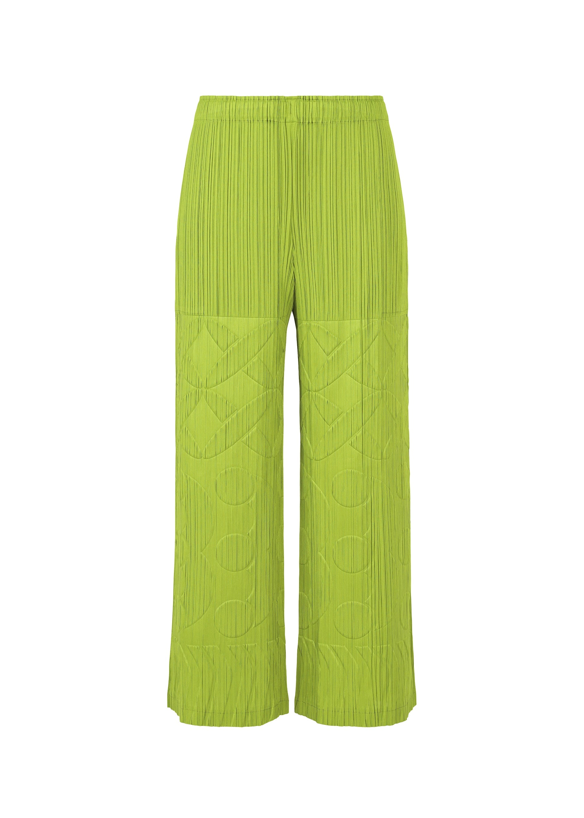 A product shot of the PLEATS PLEASE ISSEY MIYAKE TUNE clothing in yellow green (58).