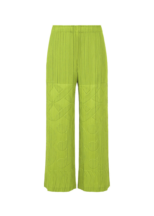 A product shot of the PLEATS PLEASE ISSEY MIYAKE TUNE clothing in yellow green (58).