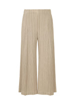 A product shot of the PLEATS PLEASE ISSEY MIYAKE THICKER BOTTOMS 1 trousers in greige.