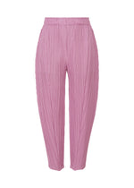 A product shot of the PLEATS PLEASE ISSEY MIYAKE THICKER BOTTOMS 2 trousers in orchid pink (19).
