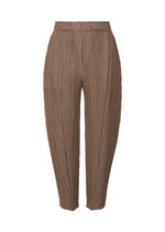 A product shot of the PLEATS PLEASE ISSEY MIYAKE THICKER BOTTOMS 2 trousers in brown (44).