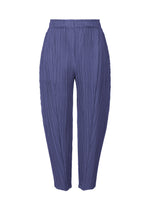 A product shot of the PLEATS PLEASE ISSEY MIYAKE THICKER BOTTOMS 2 trousers in deep blue (76).