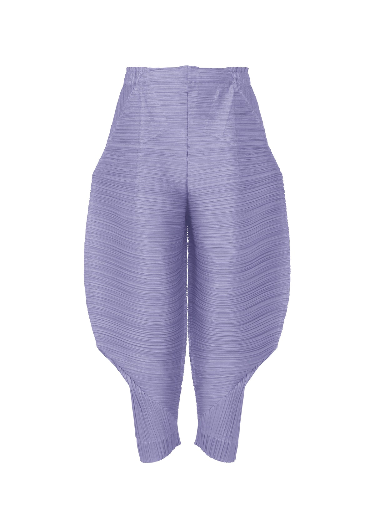 A product shot of the PLEATS PLEASE ISSEY MIYAKE THICKER BOUNCE trousers in steel blue (74).