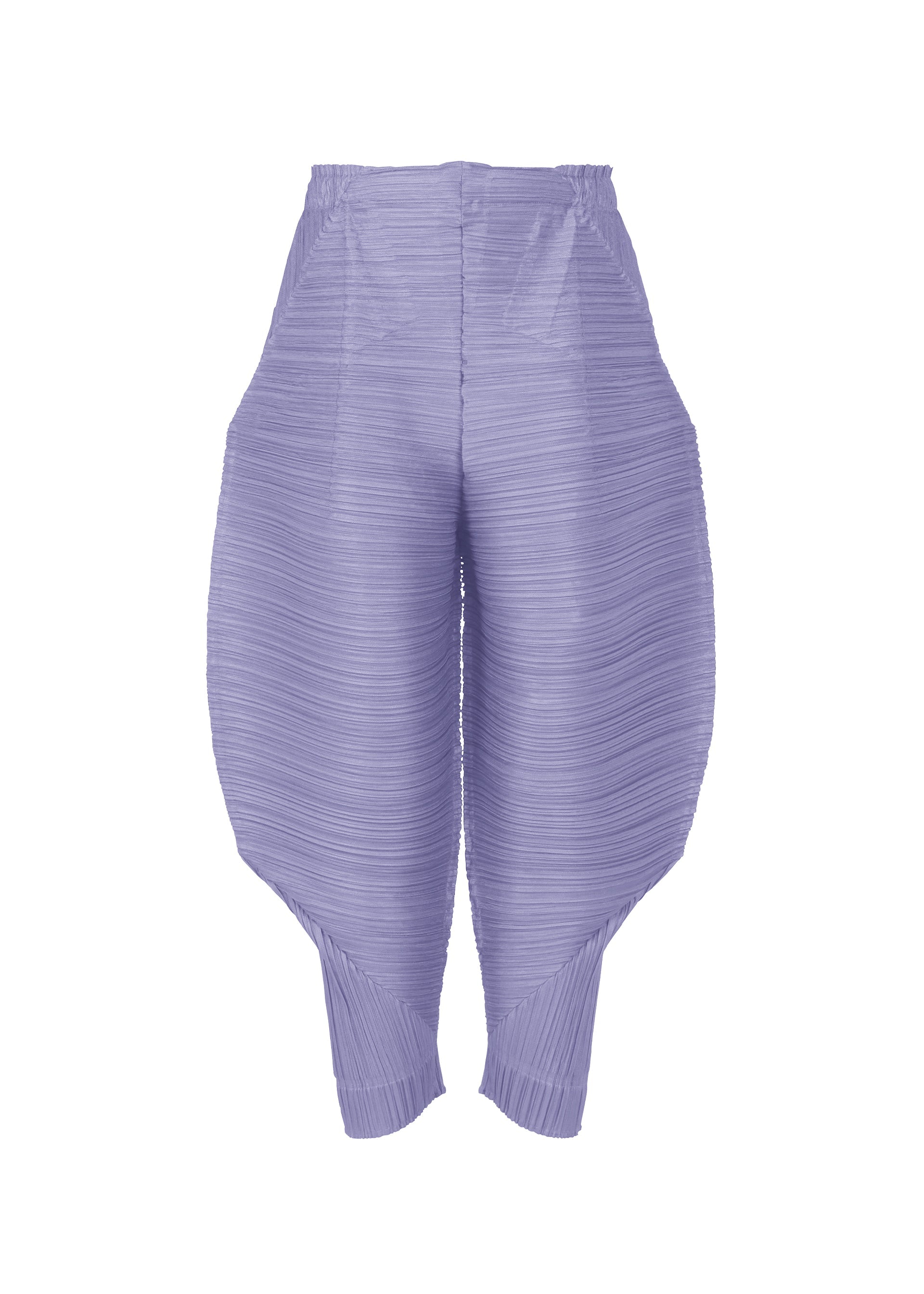 A product shot of the PLEATS PLEASE ISSEY MIYAKE THICKER BOUNCE trousers in steel blue (74).