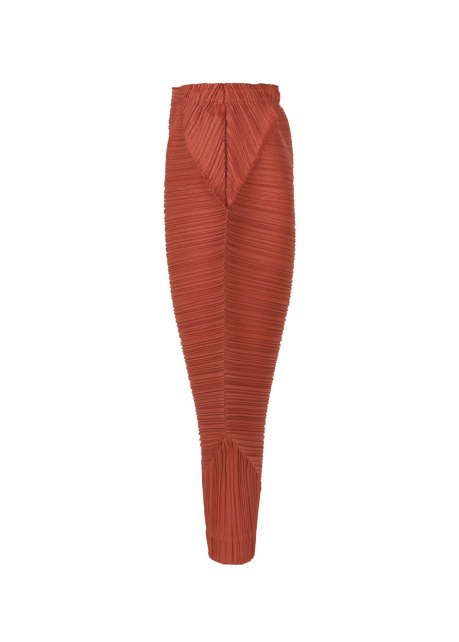 A detail shot of the PLEATS PLEASE ISSEY MIYAKE THICKER BOUNCE trousers.