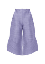 A product shot of the PLEATS PLEASE ISSEY MIYAKE THICKER BOUNCE trousers in steel blue (74).