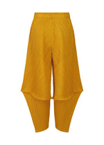 A detail shot of the PLEATS PLEASE ISSEY MIYAKE LEAP trousers.