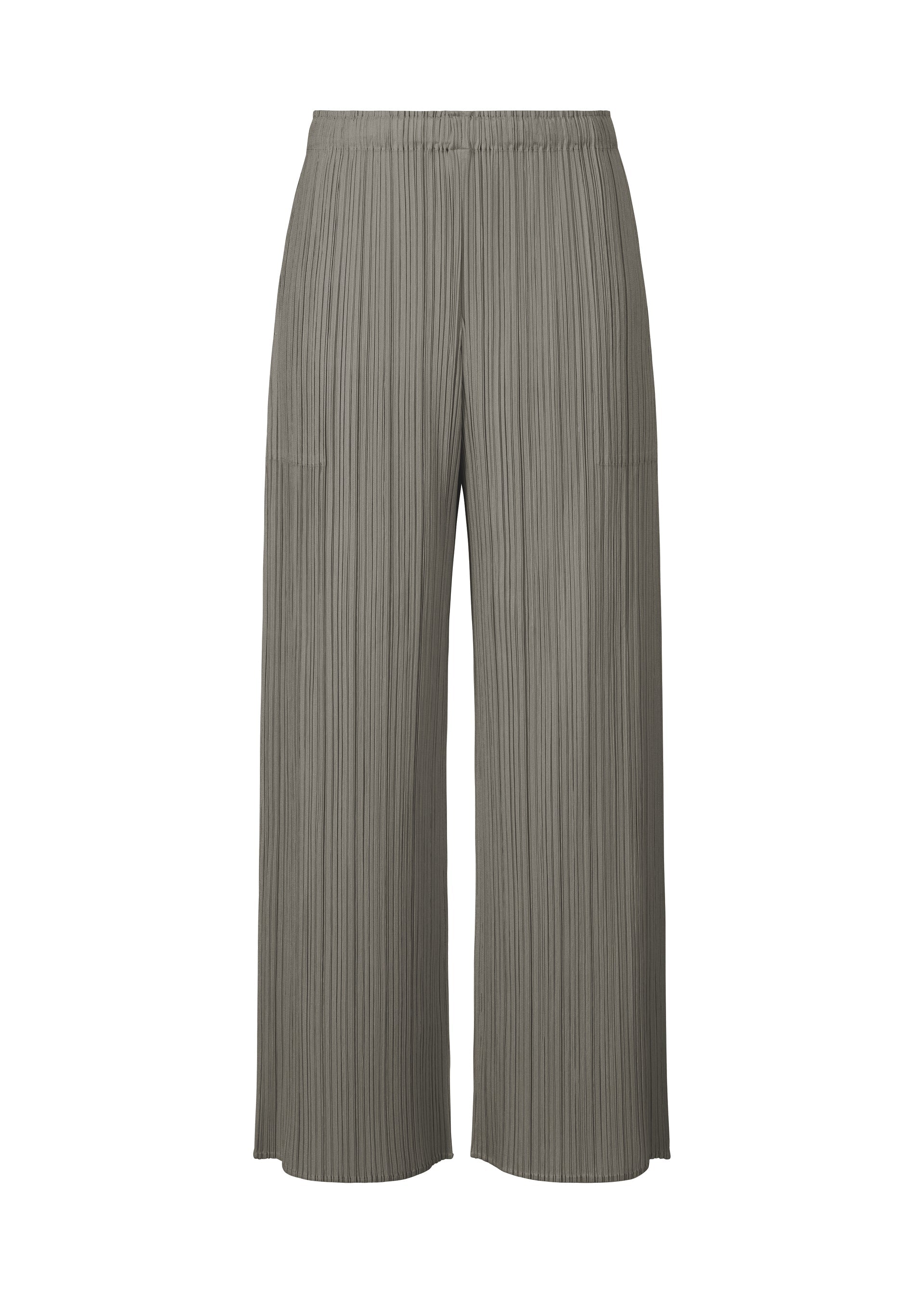 A product shot of the PLEATS PLEASE ISSEY MIYAKE SQUARE trousers in grey (12).