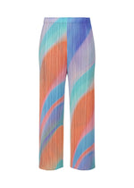 A product shot of the PLEATS PLEASE ISSEY MIYAKE GROOVE trousers in blue (72).