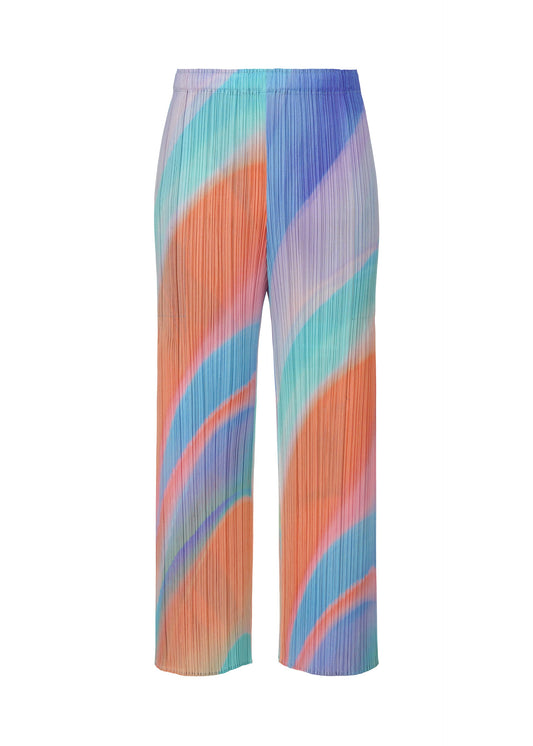 A product shot of the PLEATS PLEASE ISSEY MIYAKE GROOVE trousers in blue (72).