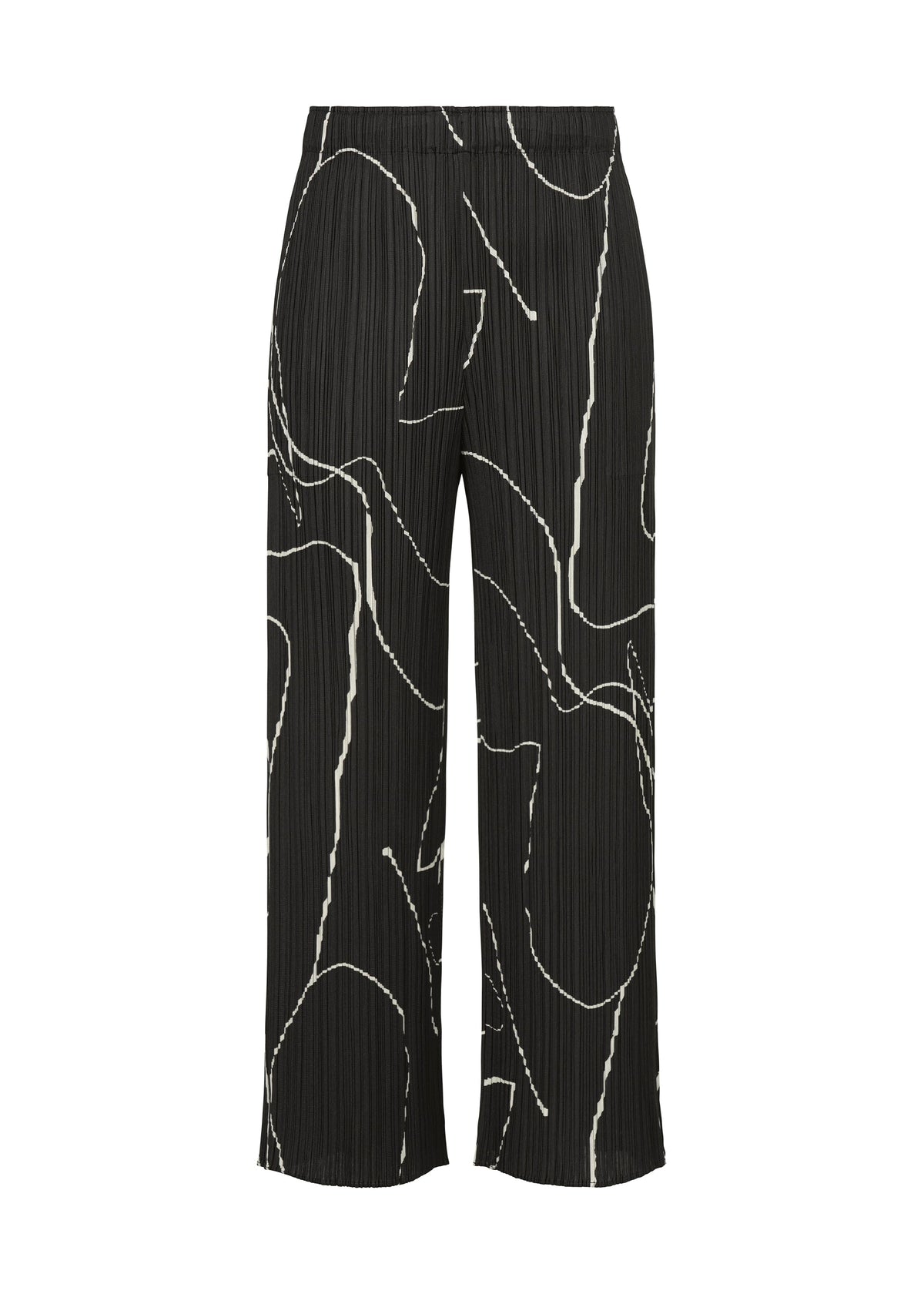 A product shot of the PLEATS PLEASE ISSEY MIYAKE PAUSE trousers in black (15).