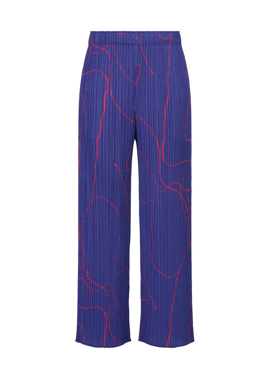 A product shot of the PLEATS PLEASE ISSEY MIYAKE PAUSE trousers in blue (72).