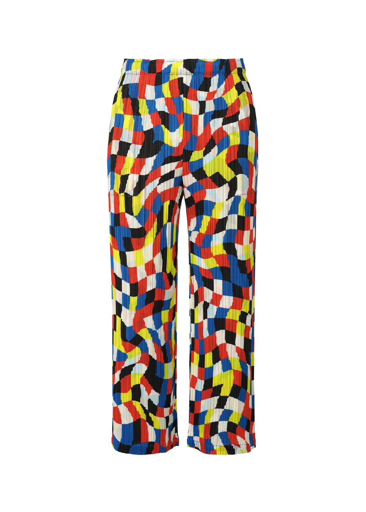 A product shot of the PLEATS PLEASE ISSEY MIYAKE DANCING SQUARE trousers in multi (94).
