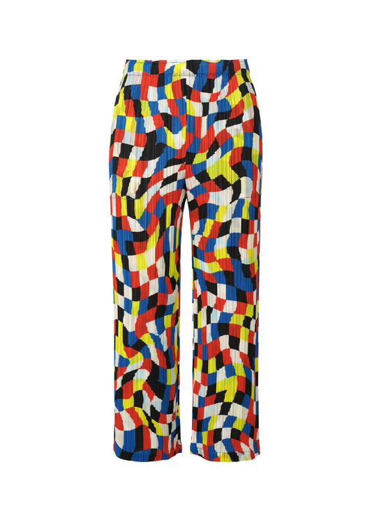 A product shot of the PLEATS PLEASE ISSEY MIYAKE DANCING SQUARE trousers in multi (94).