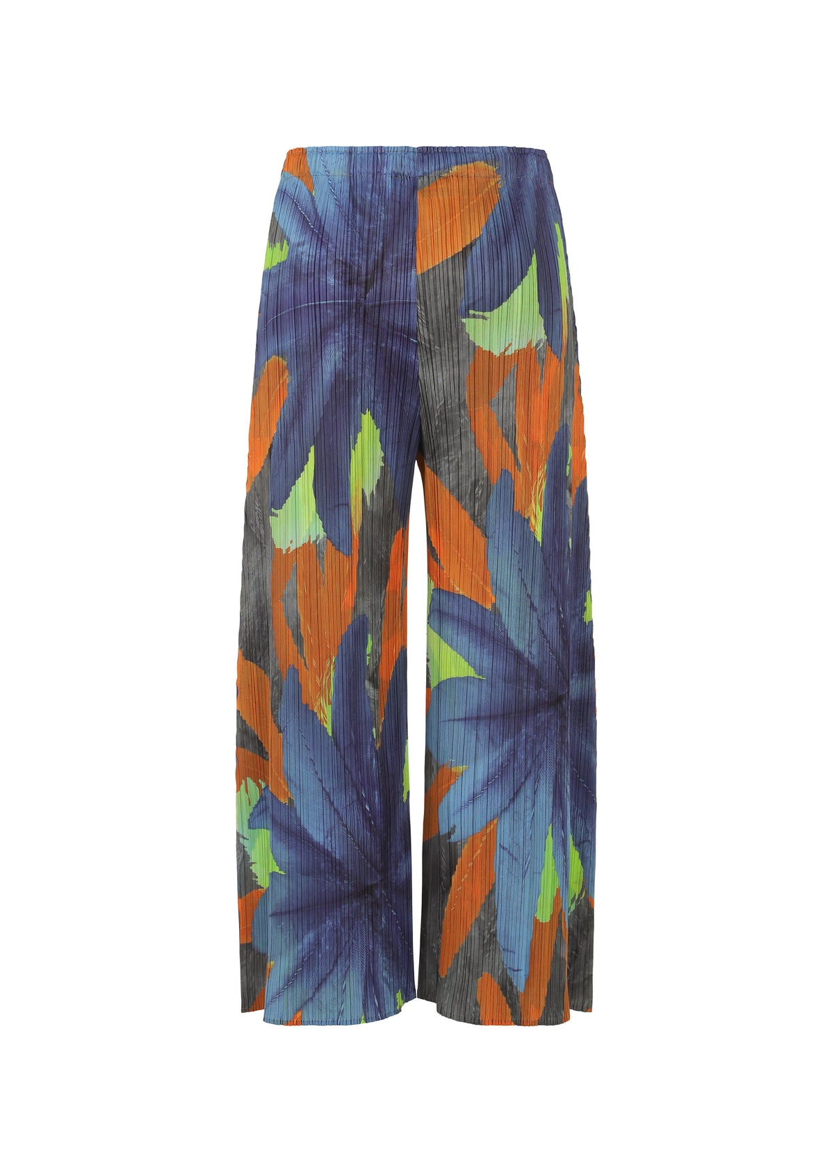 A detail shot of the PLEATS PLEASE ISSEY MIYAKE CARNIVAL trousers.