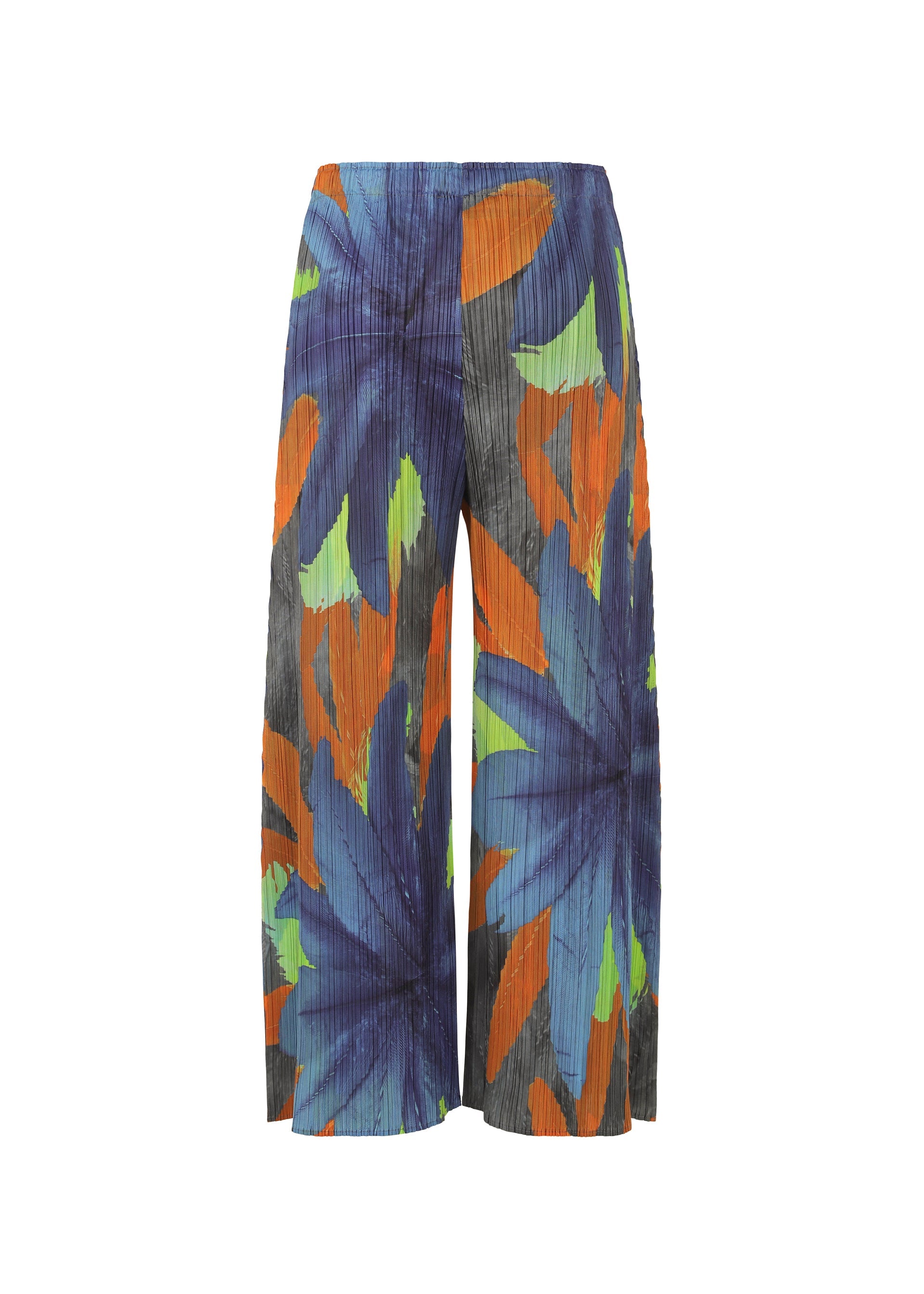 A detail shot of the PLEATS PLEASE ISSEY MIYAKE CARNIVAL trousers.