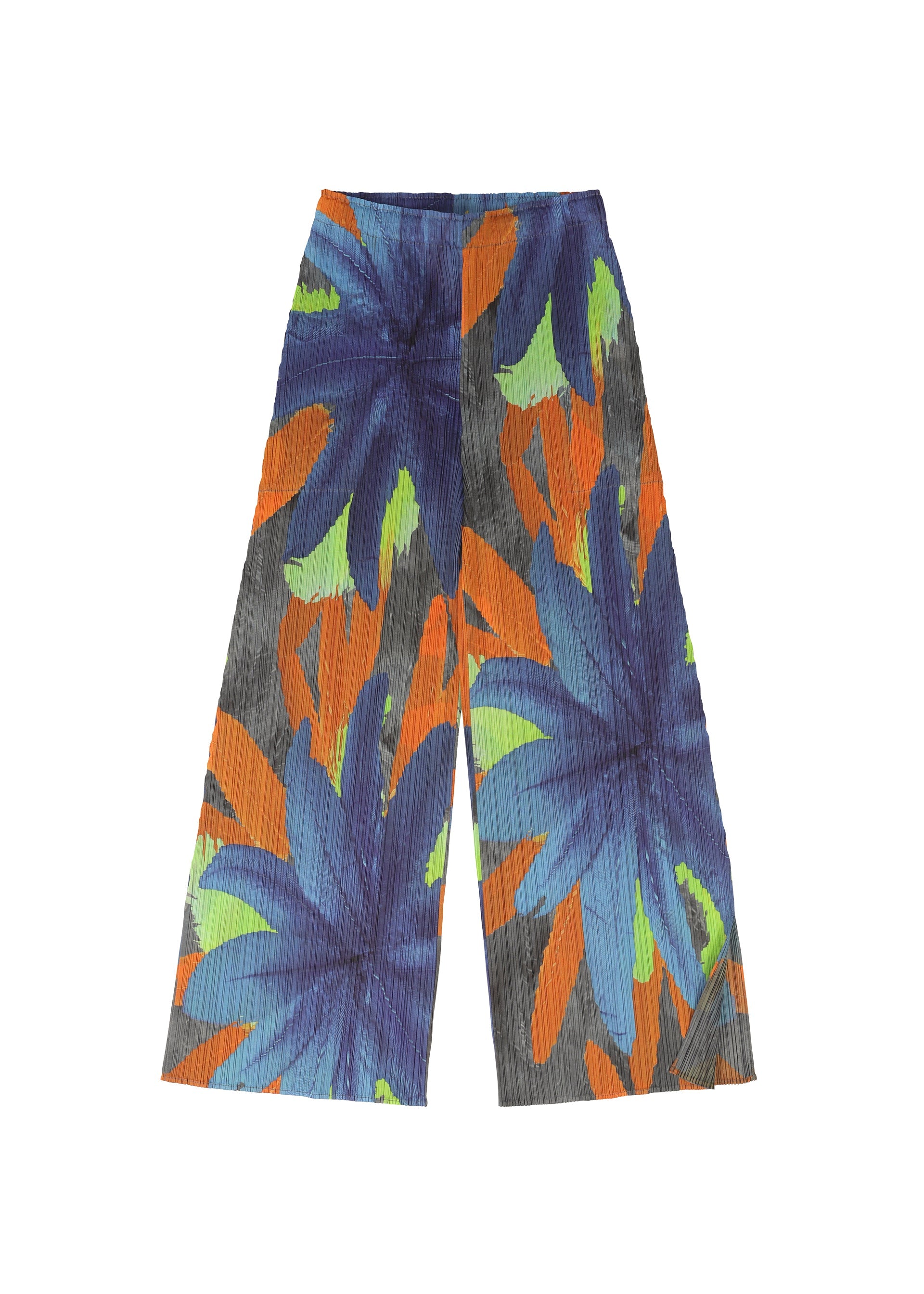 A detail shot of the PLEATS PLEASE ISSEY MIYAKE CARNIVAL trousers.