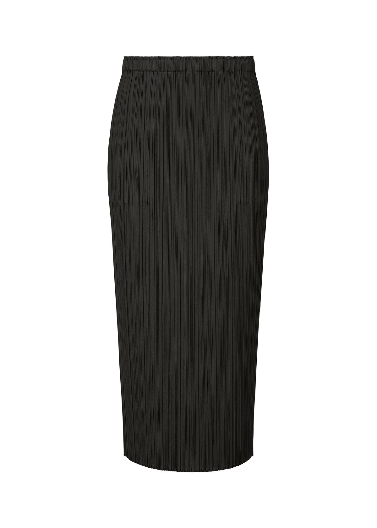A product shot of the PLEATS PLEASE ISSEY MIYAKE MONTHLY COLORS AUGUST skirt in black (15).