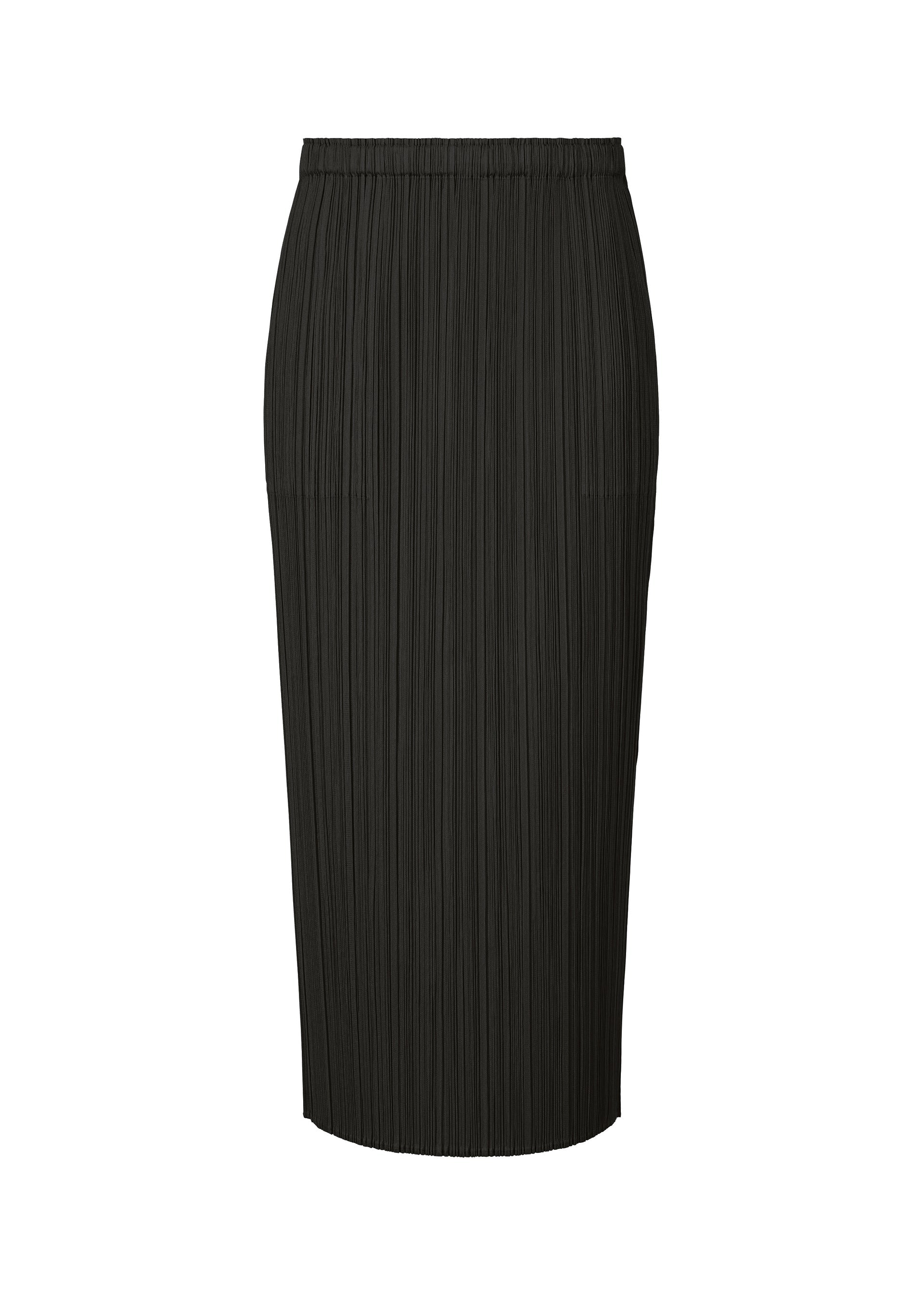 A product shot of the PLEATS PLEASE ISSEY MIYAKE MONTHLY COLORS AUGUST skirt in black (15).