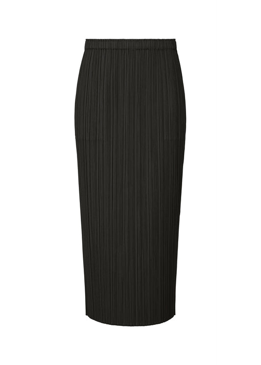 A product shot of the PLEATS PLEASE ISSEY MIYAKE MONTHLY COLORS AUGUST skirt in black (15).