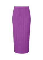 A product shot of the PLEATS PLEASE ISSEY MIYAKE MONTHLY COLORS AUGUST skirt in light purple (80).