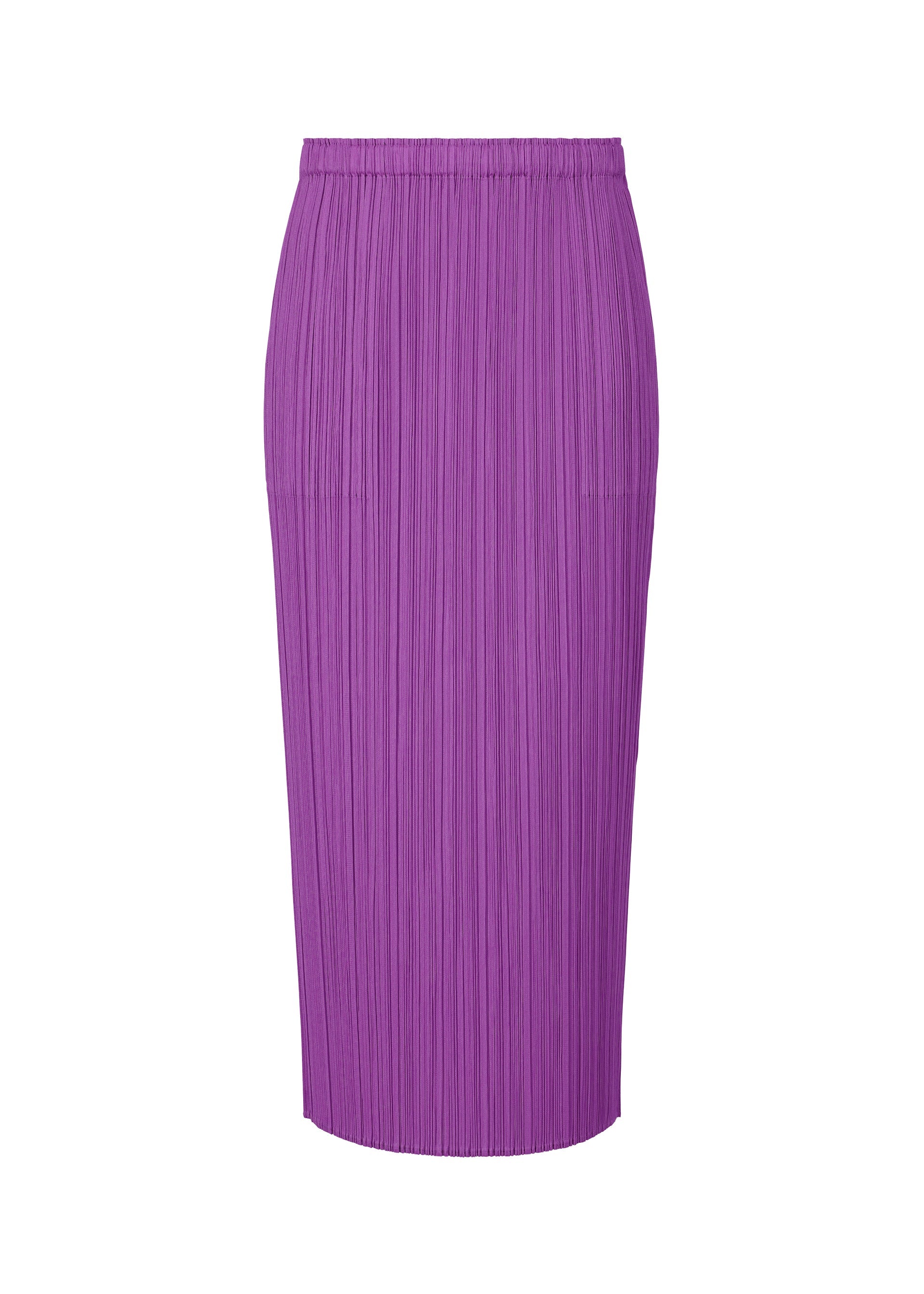 A product shot of the PLEATS PLEASE ISSEY MIYAKE MONTHLY COLORS AUGUST skirt in light purple (80).