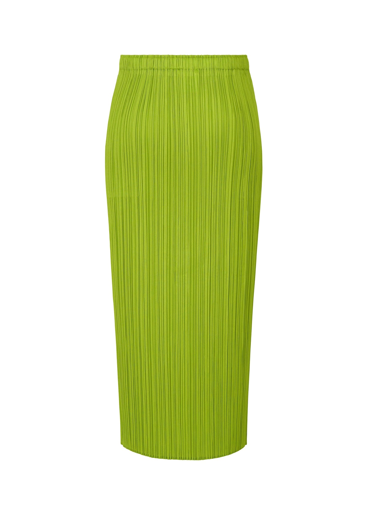 A detail shot of the PLEATS PLEASE ISSEY MIYAKE MONTHLY COLORS AUGUST skirt.