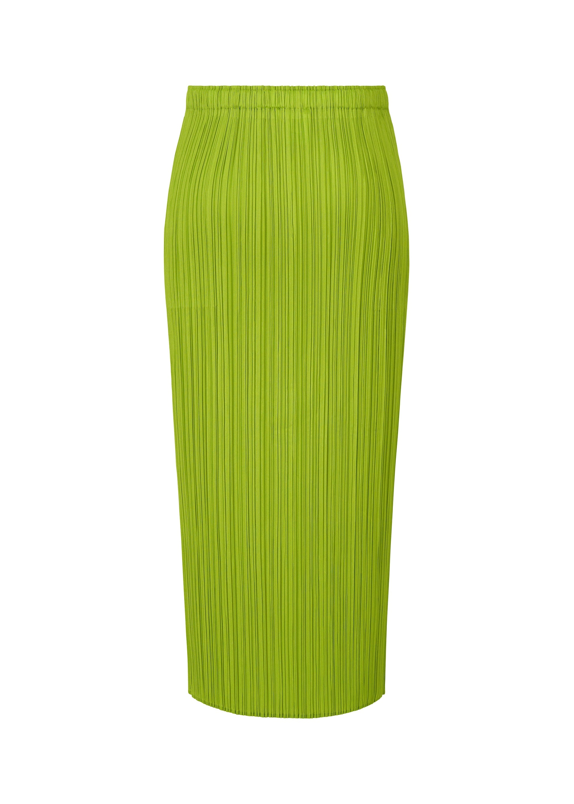 A detail shot of the PLEATS PLEASE ISSEY MIYAKE MONTHLY COLORS AUGUST skirt.