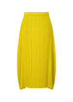 A product shot of the PLEATS PLEASE ISSEY MIYAKE MONTHLY COLORS OCTOBER skirt in canary yellow (51).