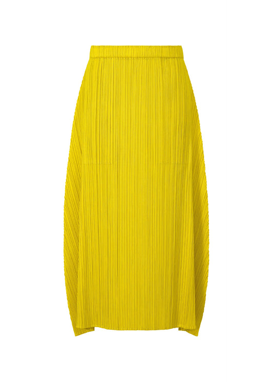 A product shot of the PLEATS PLEASE ISSEY MIYAKE MONTHLY COLORS OCTOBER skirt in canary yellow (51).