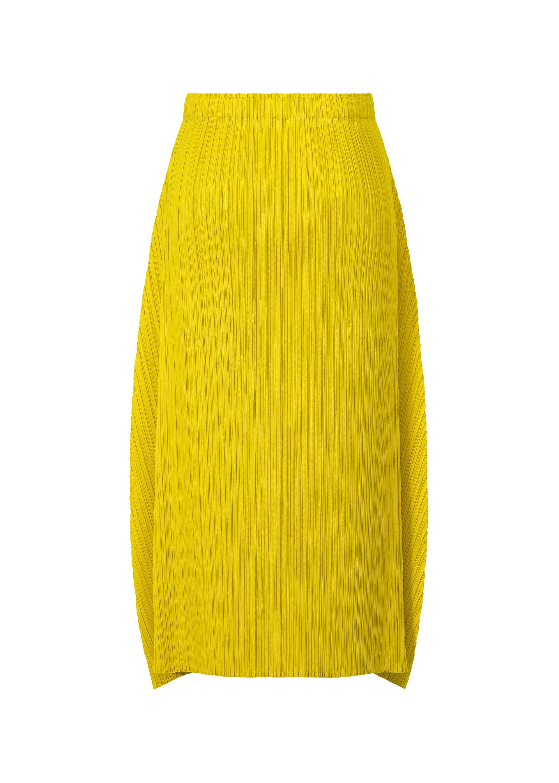 A detail shot of the PLEATS PLEASE ISSEY MIYAKE MONTHLY COLORS OCTOBER skirt.