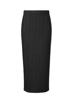 A product shot of the PLEATS PLEASE ISSEY MIYAKE THICKER BOTTOMS 1 skirt in black.
