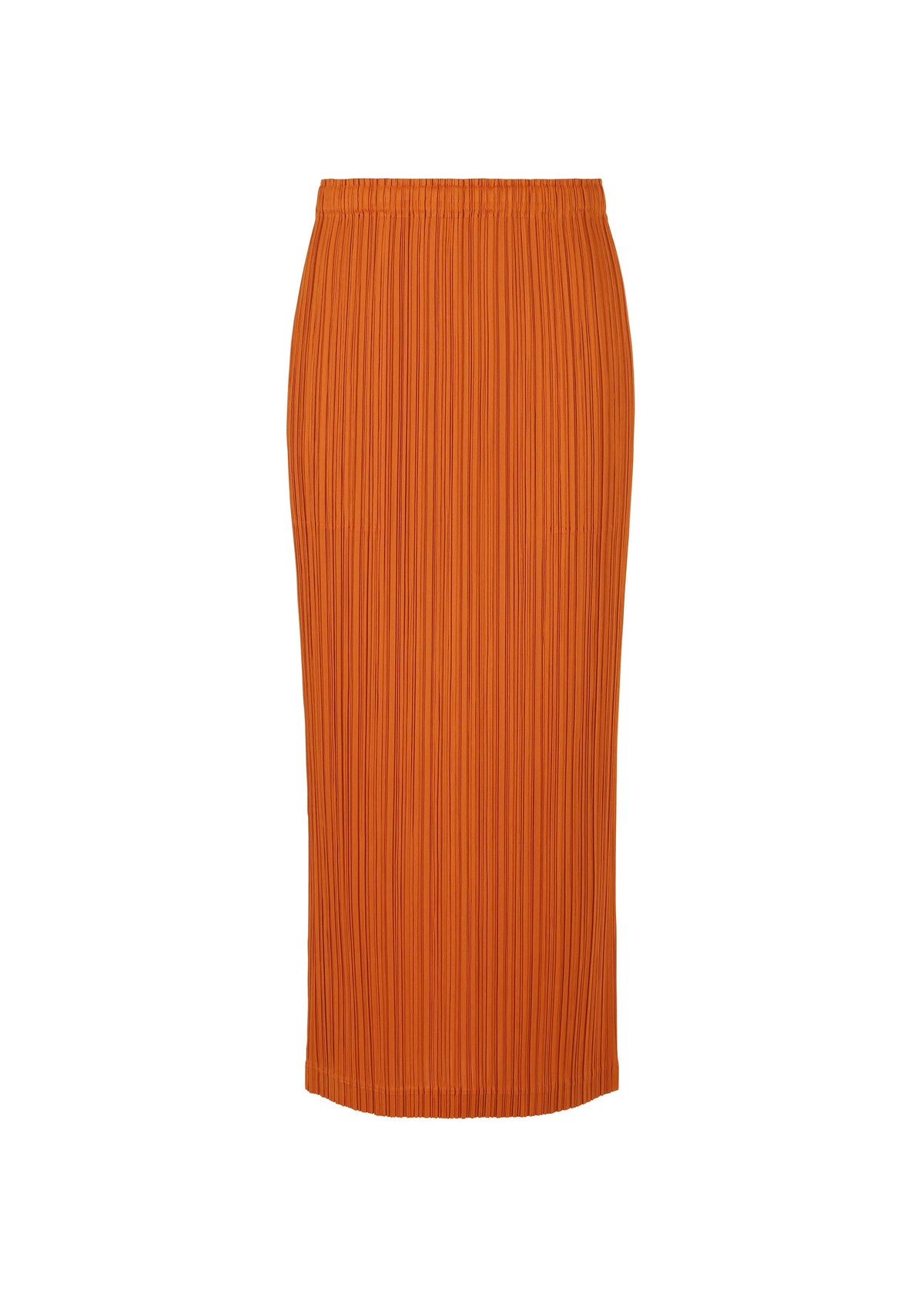 A product shot of the PLEATS PLEASE ISSEY MIYAKE LOOP BOTTOMS clothing in dark orange (33).