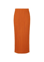 A product shot of the PLEATS PLEASE ISSEY MIYAKE LOOP BOTTOMS clothing in dark orange (33).