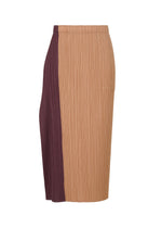 A product shot of the PLEATS PLEASE ISSEY MIYAKE POINTE skirt in pink beige.